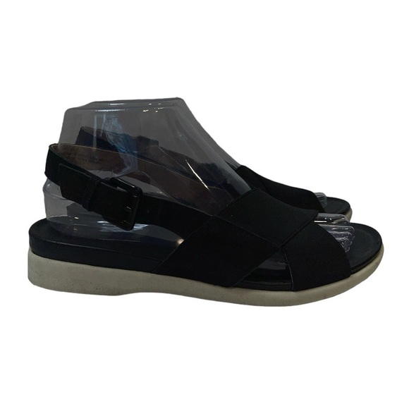 Naturalizer Women's Sandals Size 7.5M Black Leather & Fabric Upper Buckle Close - Picture 1 of 10